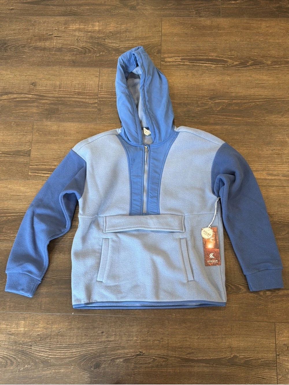 Women Kyodan Blue Outdoor Fleece Hoodie Ashleigh Polar Half Zip Size Small